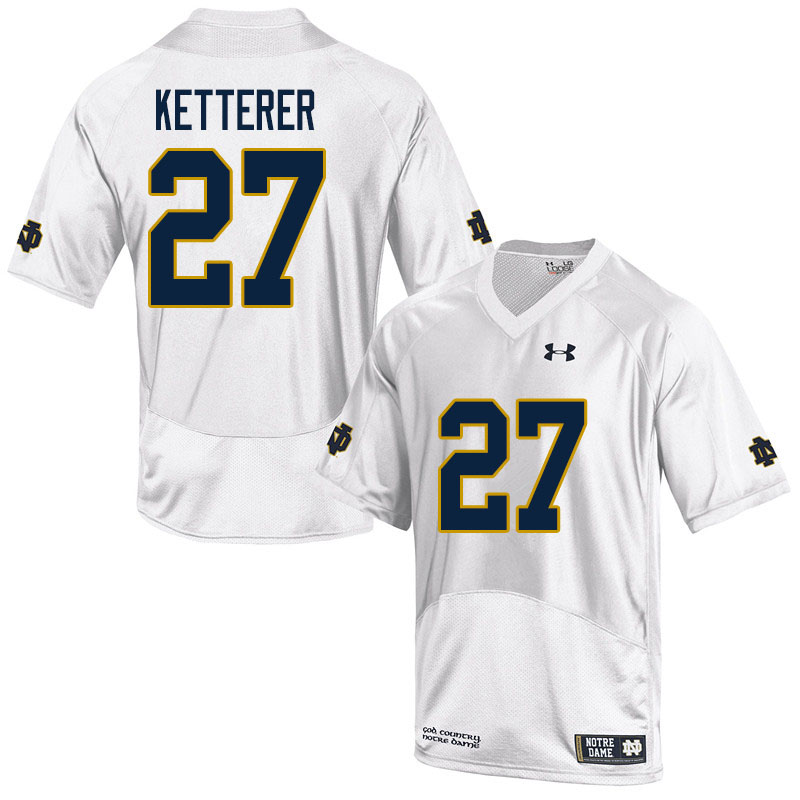 Men #27 Chase Ketterer Notre Dame Fighting Irish College Football Jerseys Sale-White - Click Image to Close